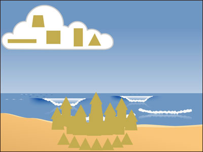 image of student-created sand castle digital activity in Wixie